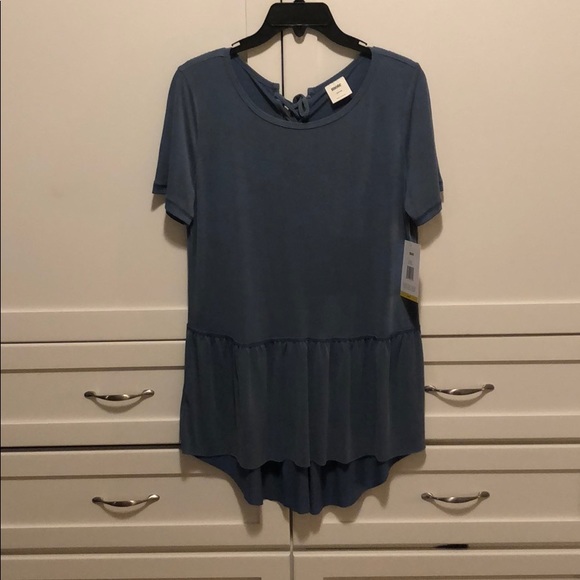 Teal blue shirt with drawstring back - Picture 2 of 4